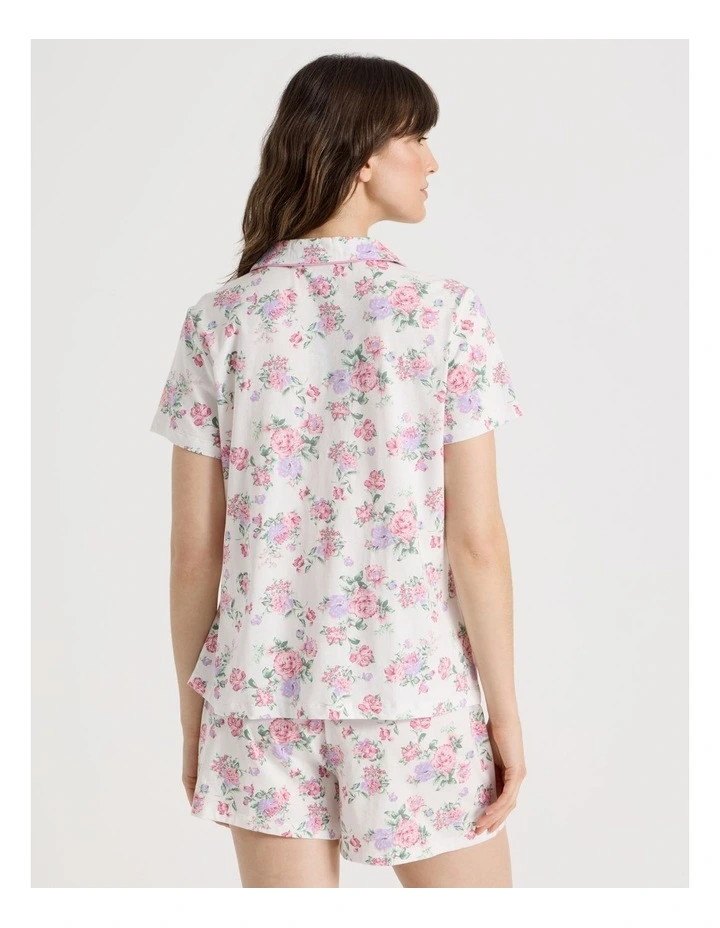 Cotton Jersey Short Sleeve Short Pant Pyjama Set in Rose Flowers image 6