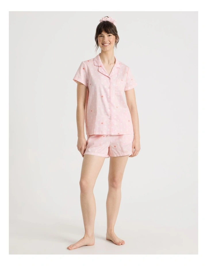 Cotton Sateen Short Sleeve Short Pant Gifting Pyjama Set in Pink Spot image 3
