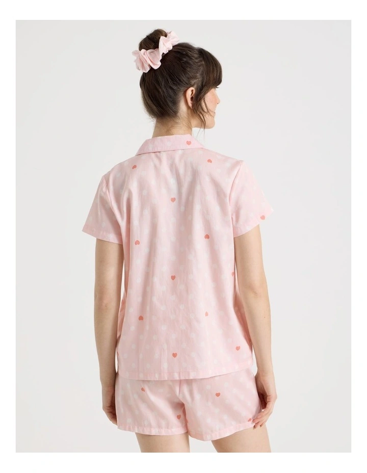 Cotton Sateen Short Sleeve Short Pant Gifting Pyjama Set in Pink Spot image 6