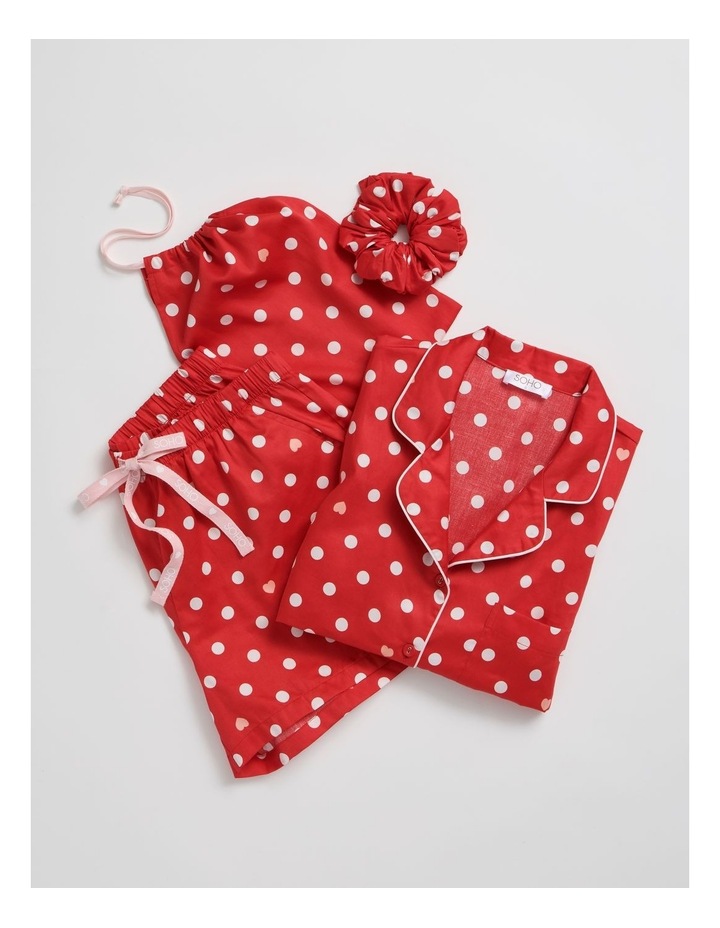 Cotton Sateen Short Sleeve Short Pant Gifting Pyjama Set in Red Spots image 2