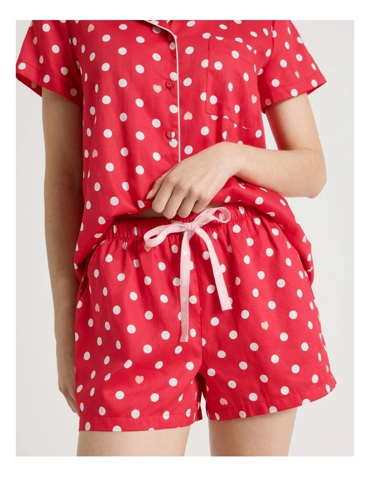 Cotton Sateen Short Sleeve Short Pant Gifting Pyjama Set in Red Spots image 5