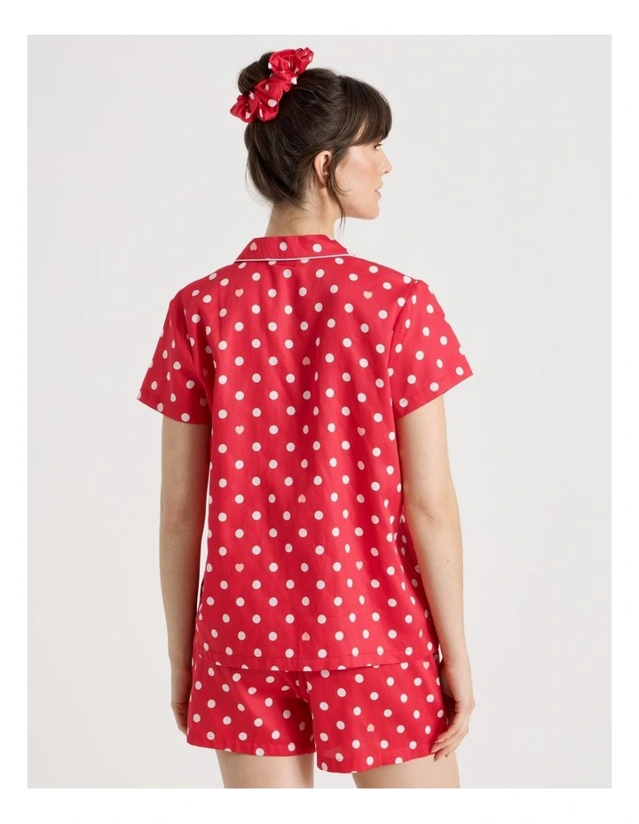 Cotton Sateen Short Sleeve Short Pant Gifting Pyjama Set in Red Spots image 6