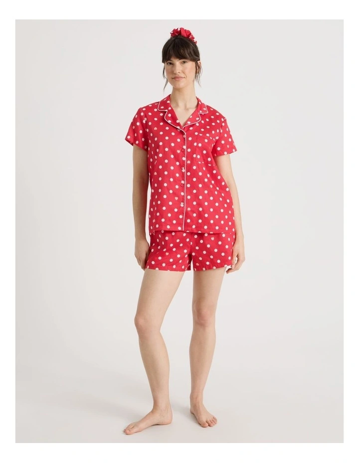 Cotton Sateen Short Sleeve Short Pant Gifting Pyjama Set in Red Spots image 7