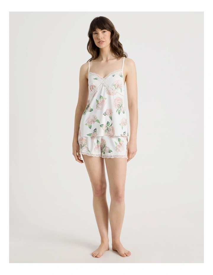 Aurora Slinky Cami Boxer Set in White Hydrangea image 2