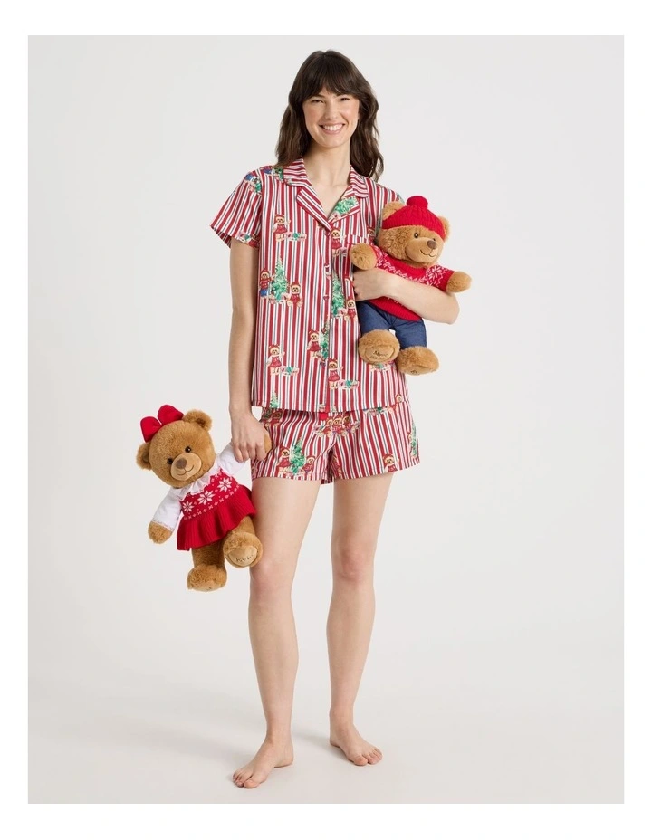 Charity Cotton Sateen Short Sleeve Pyjama Set in Charity Bear image 1
