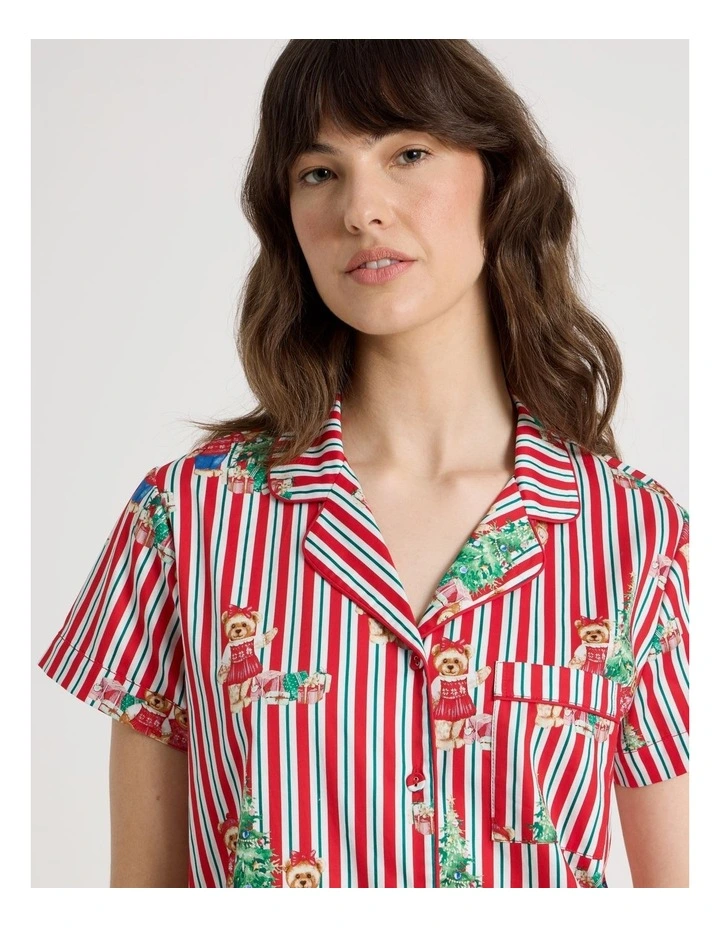 Charity Cotton Sateen Short Sleeve Pyjama Set in Charity Bear image 2