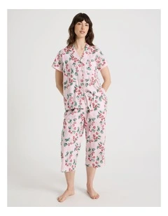 Cotton 3/4 Pyjama Set in Strawberries