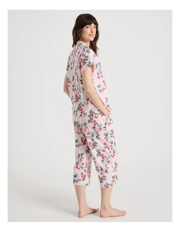 Cotton 3/4 Pyjama Set in Strawberries image 5