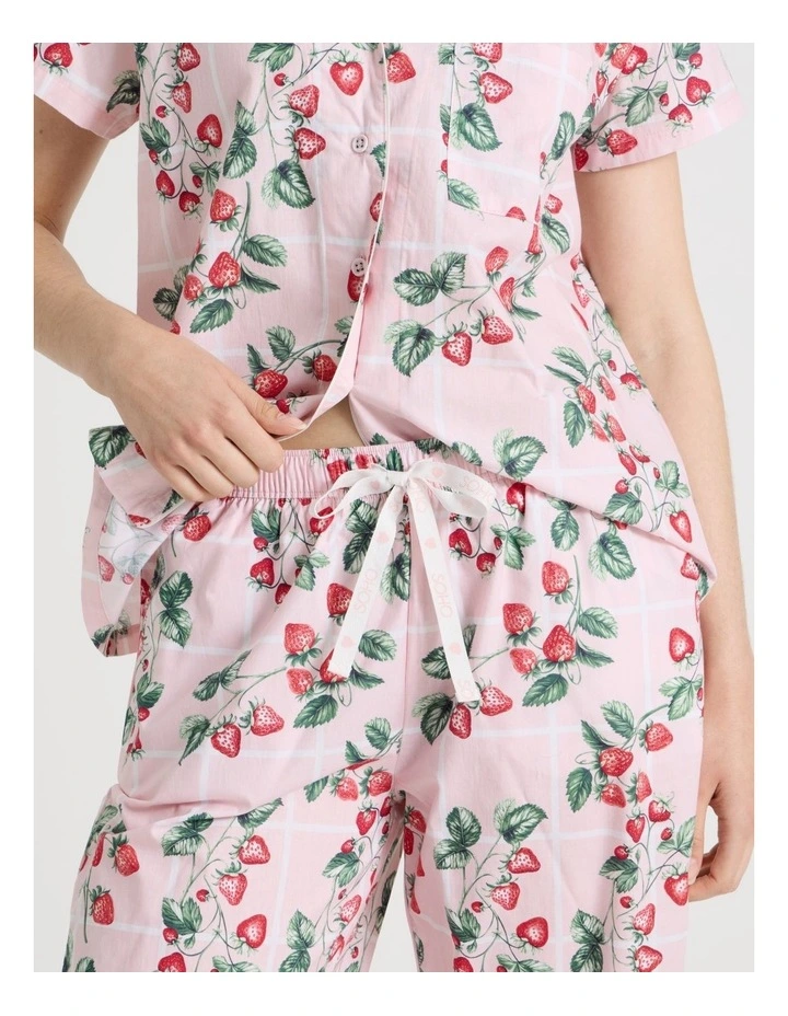 Cotton 3/4 Pyjama Set in Strawberries image 6