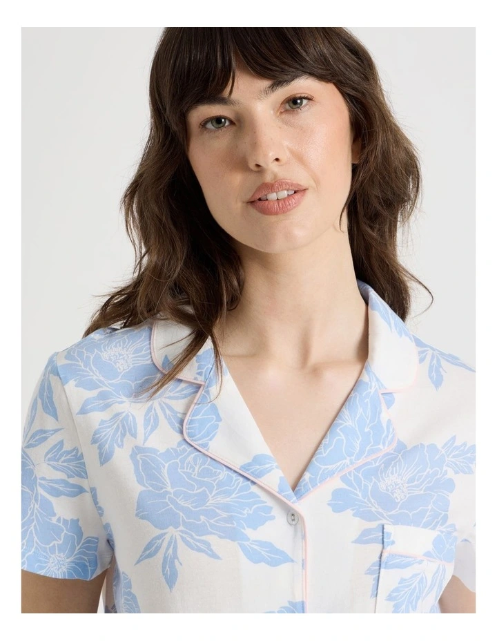 Relaxed Knit Pyjama Set in Blue Floral image 3