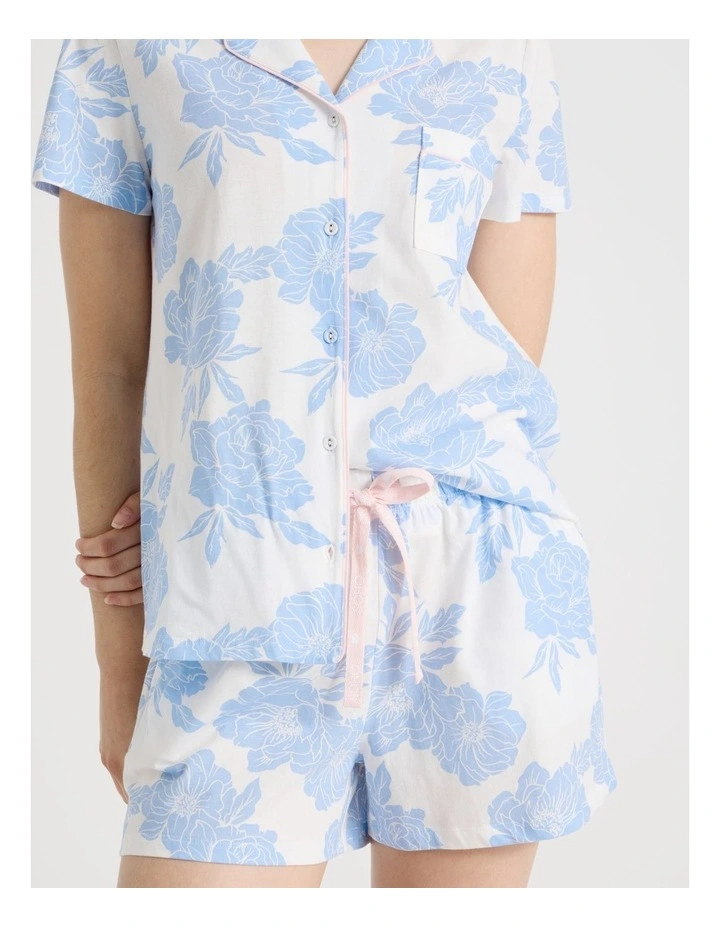 Relaxed Knit Pyjama Set in Blue Floral image 5