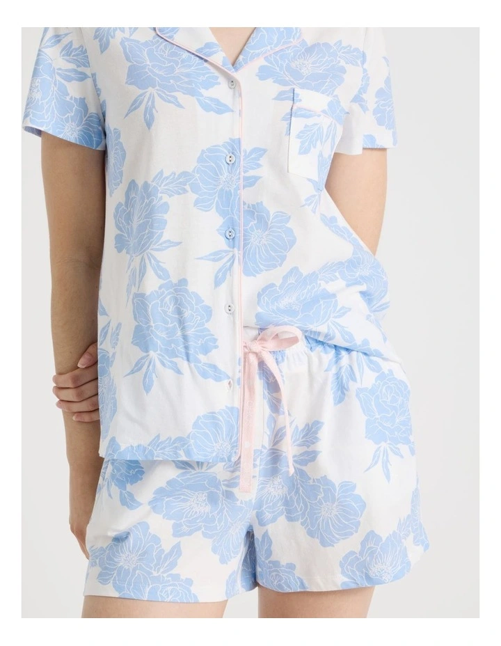 Relaxed Knit Pyjama Set in Blue Floral image 5