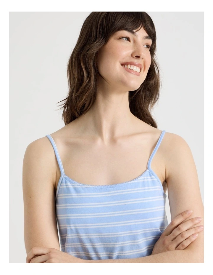 Cotton Jersey Cami Boxer Set in Blue Stripe image 6