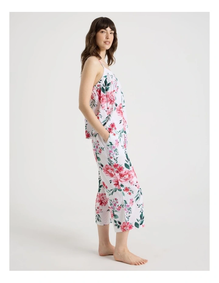 Woven Viscose Cami 3/4 PJ Set in Painted Floral image 3