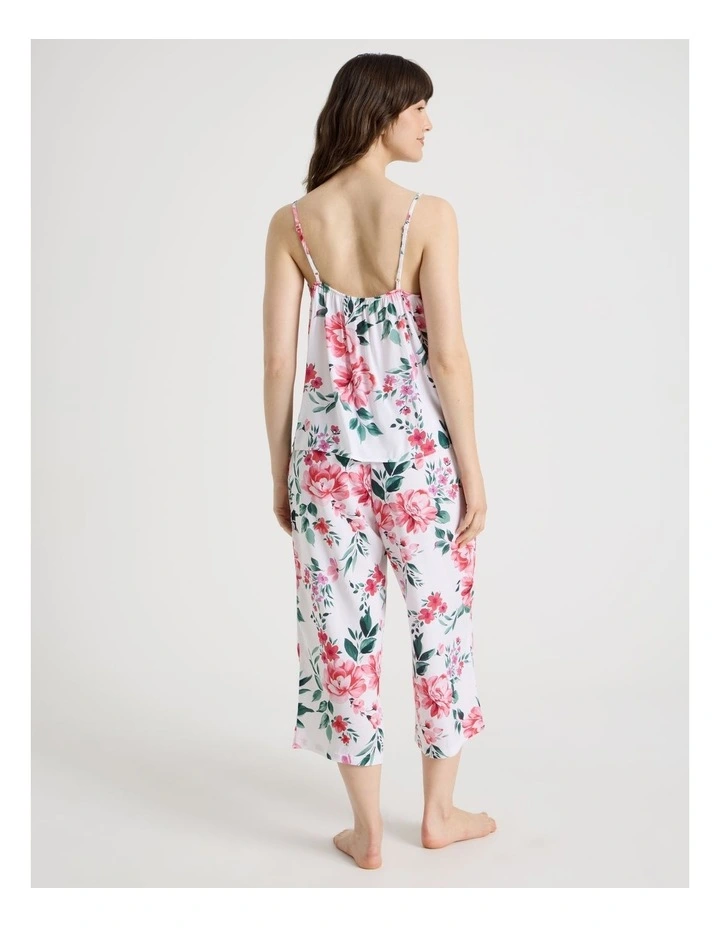 Woven Viscose Cami 3/4 PJ Set in Painted Floral image 5
