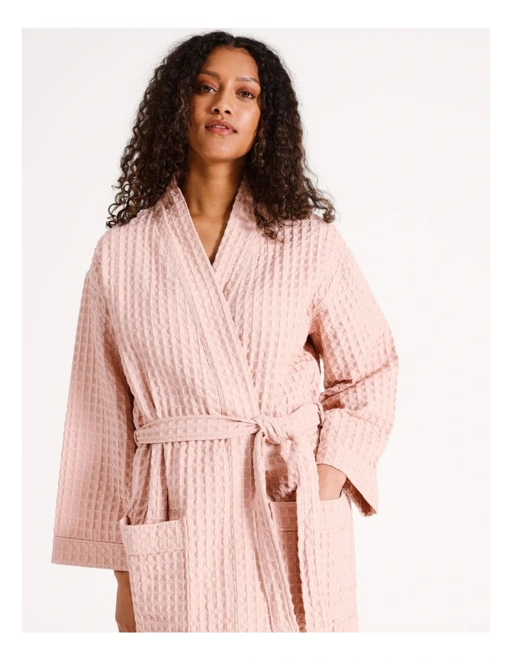 Waffle Robe in Rose image 2