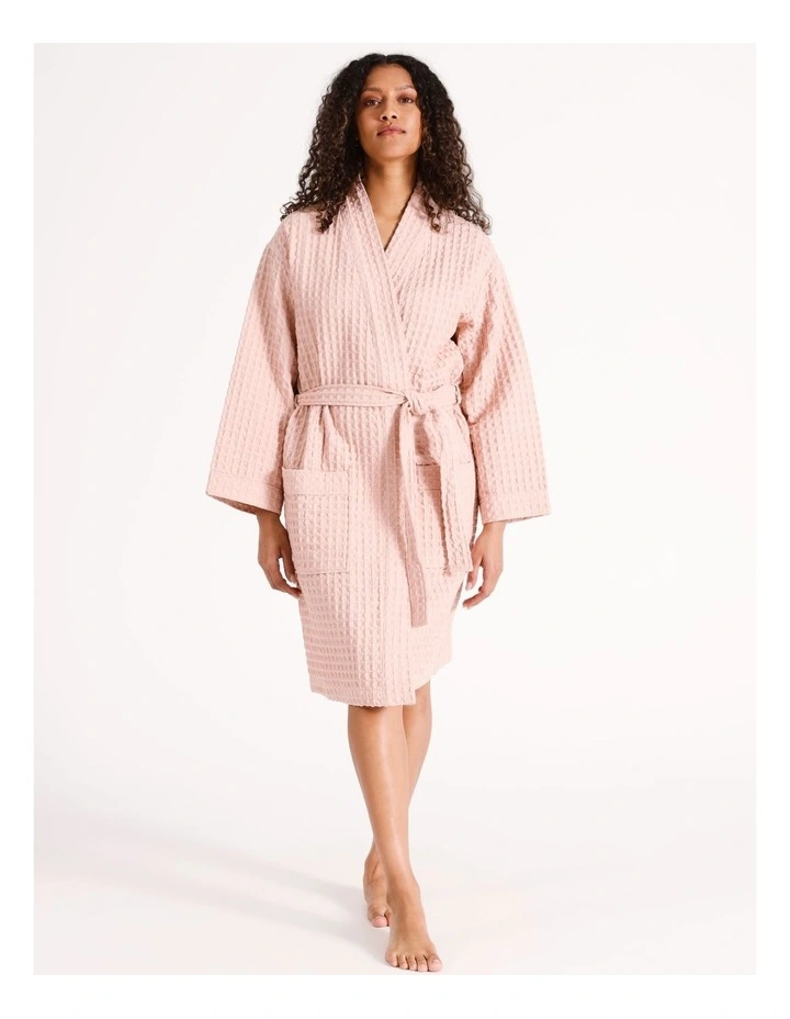 Waffle Robe in Rose image 3