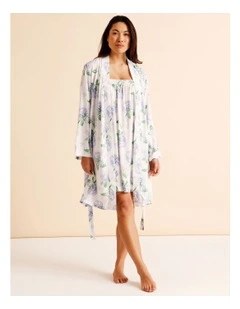 Serene Woven Robe in Hydrangea Floral Print