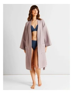 Oversized Waffle Robe in Grey