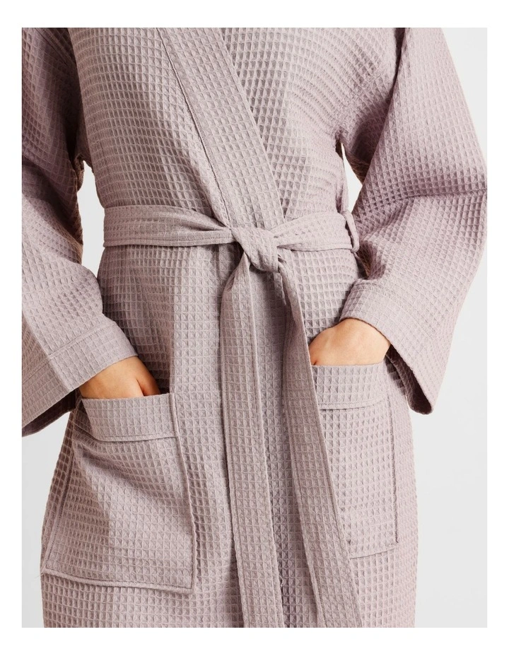 Oversized Waffle Robe in Grey image 4