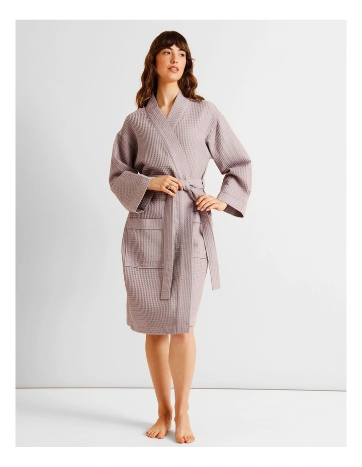 Oversized Waffle Robe in Grey image 5