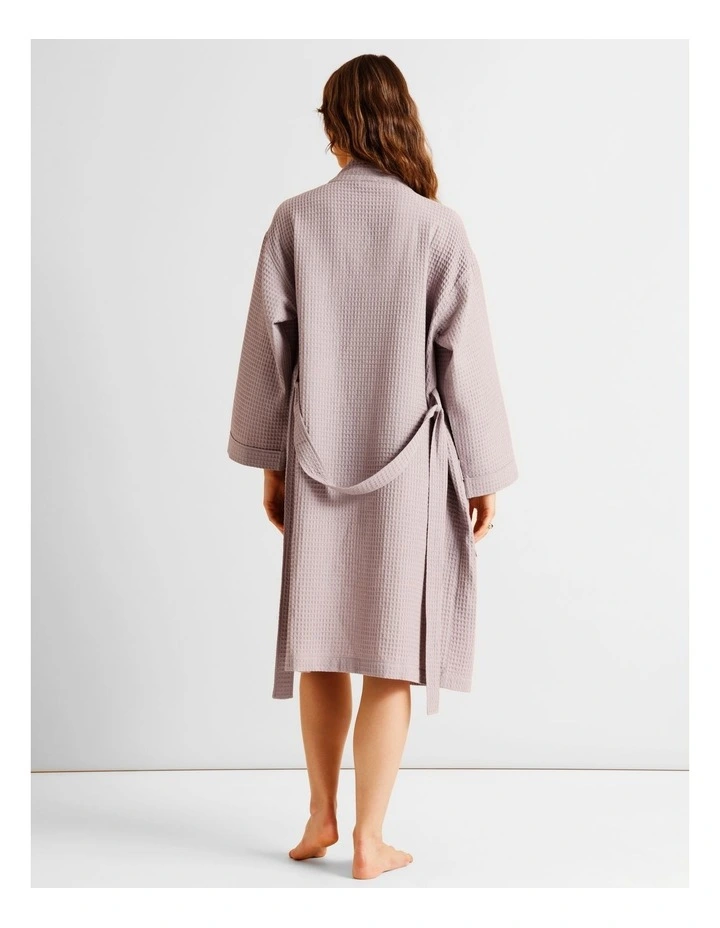 Oversized Waffle Robe in Grey image 6