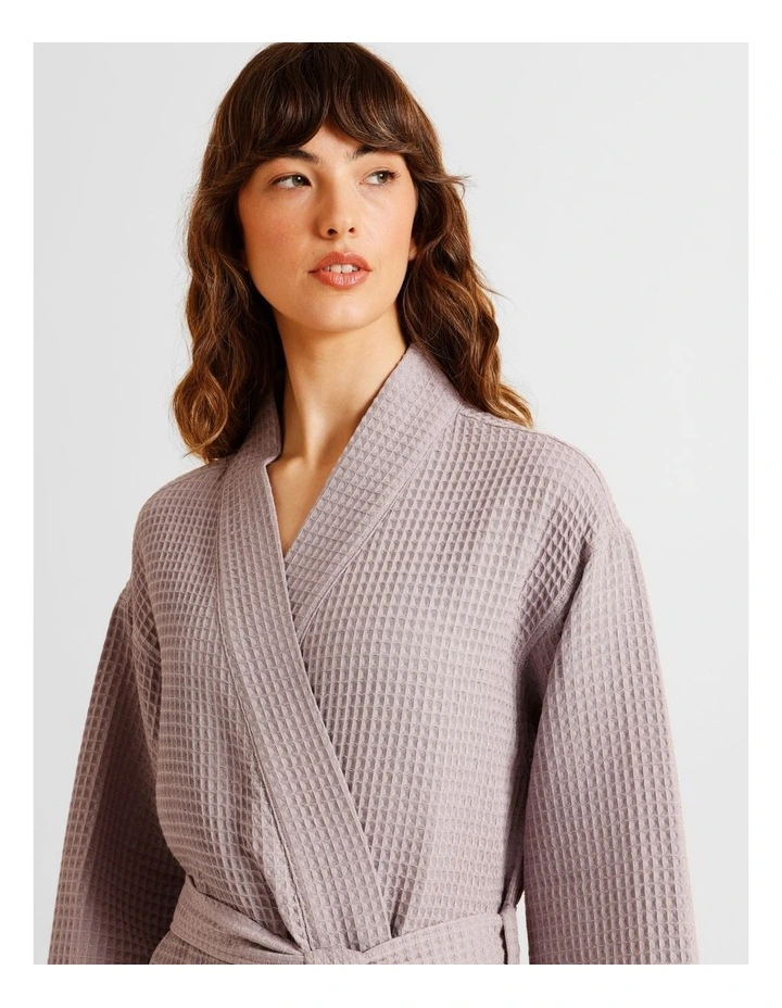 Oversized Waffle Robe in Grey image 7