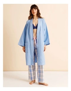 Oversized Waffle Robe in Light Blue