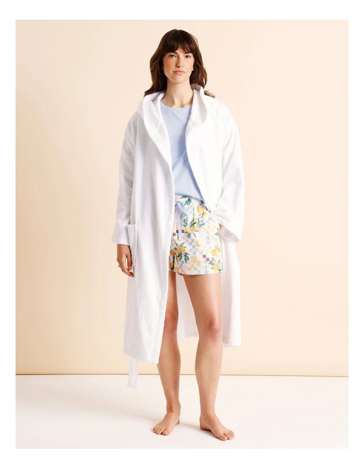 Terry Hooded Robe in White image 4