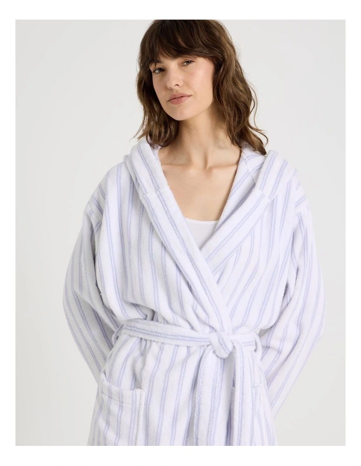 Oversized Waffle Robe in Light Blue image 12