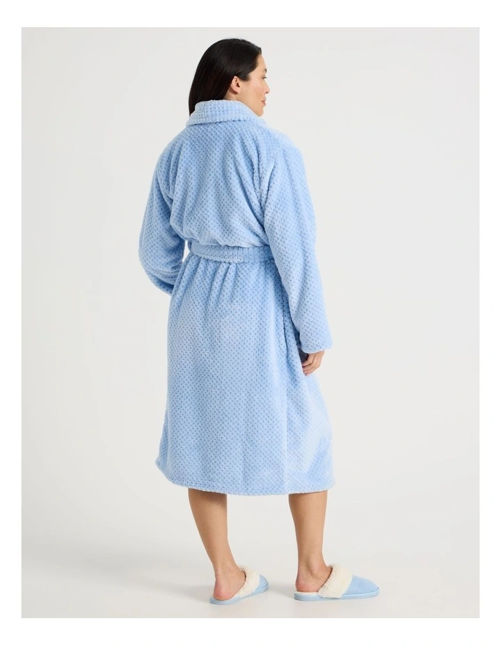 Long Fleece Robes in Light Blue image 6
