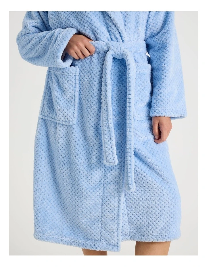 Long Fleece Robes in Light Blue image 7