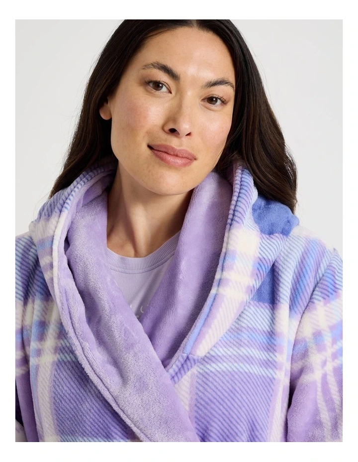 Hooded Robe in Winter Check Print image 4
