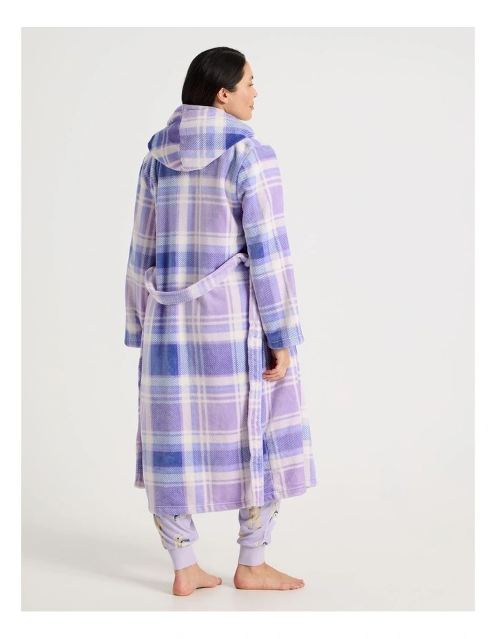 Hooded Robe in Winter Check Print image 5