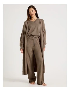 Long Knit Robe in Malt Marle