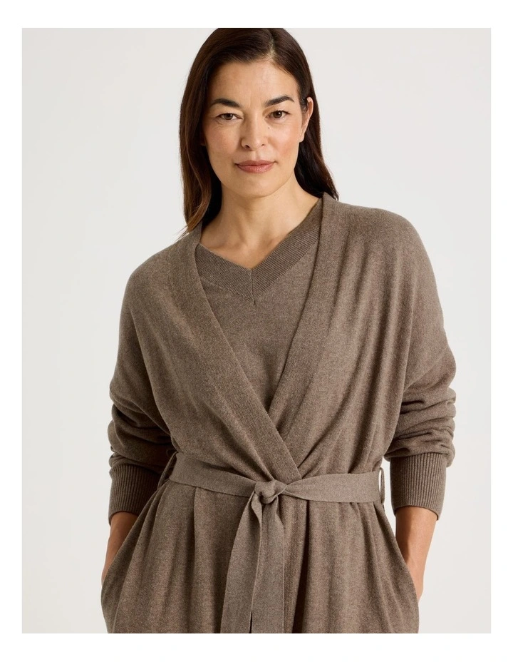 Long Knit Robe in Malt Marle image 2