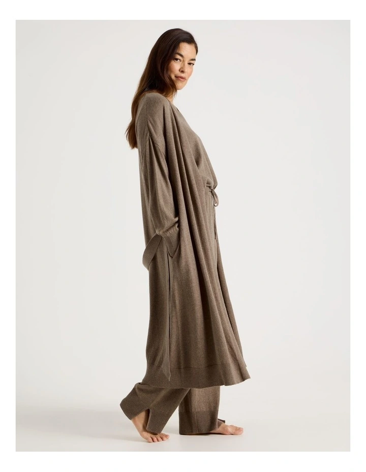 Long Knit Robe in Malt Marle image 3