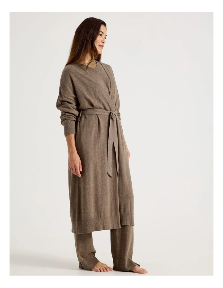 Long Knit Robe in Malt Marle image 5