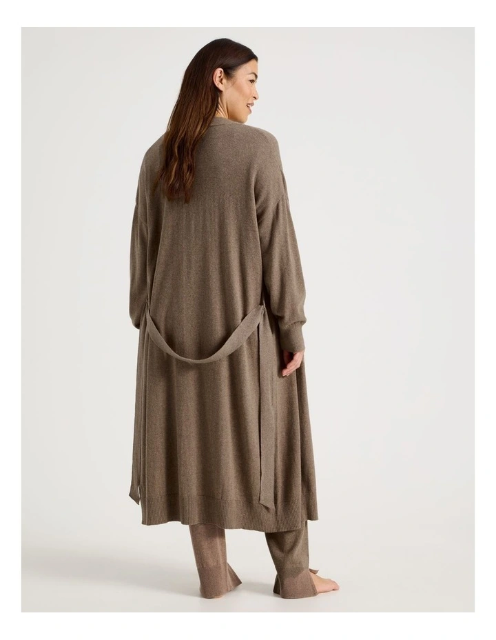 Long Knit Robe in Malt Marle image 6