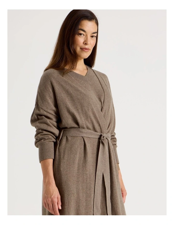 Long Knit Robe in Malt Marle image 7