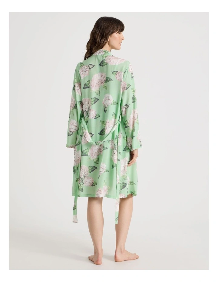 Woven Viscose Robe in Mint Hydrangea image 5