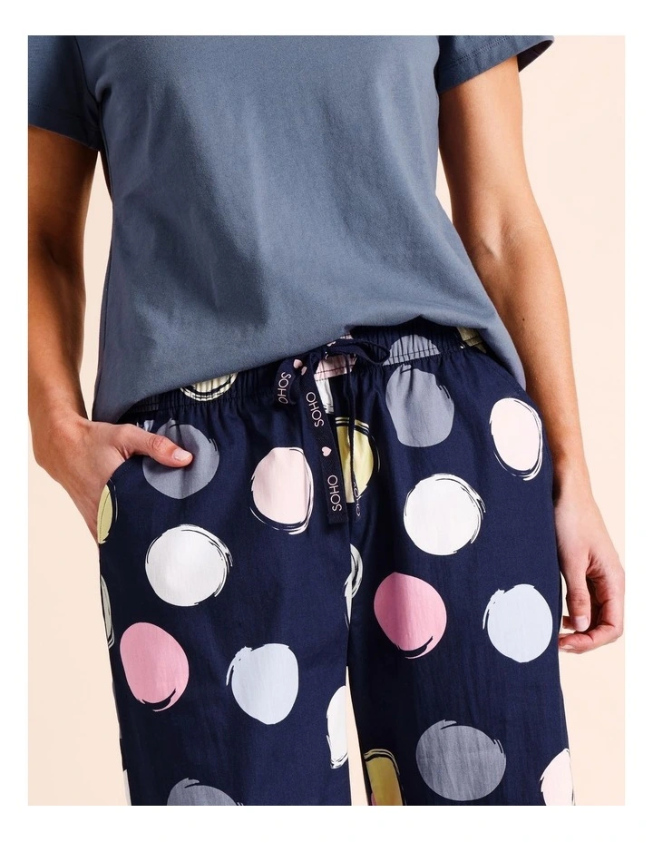 Tableline Woven 3/4 PJ Pant in Large Spots image 4