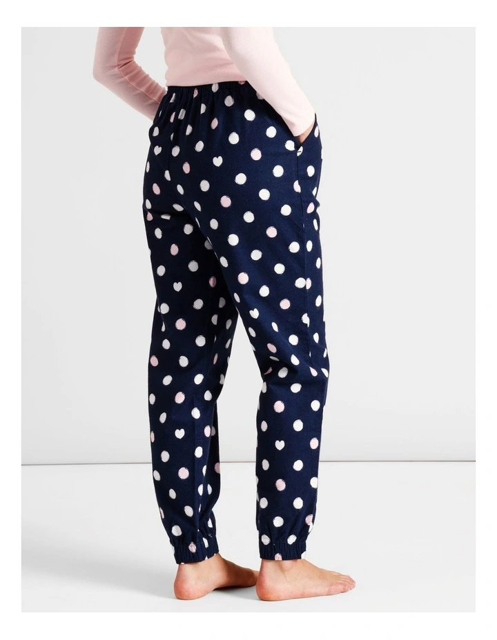 Flannelette Pyjama Pant in Navy Spot Print image 4