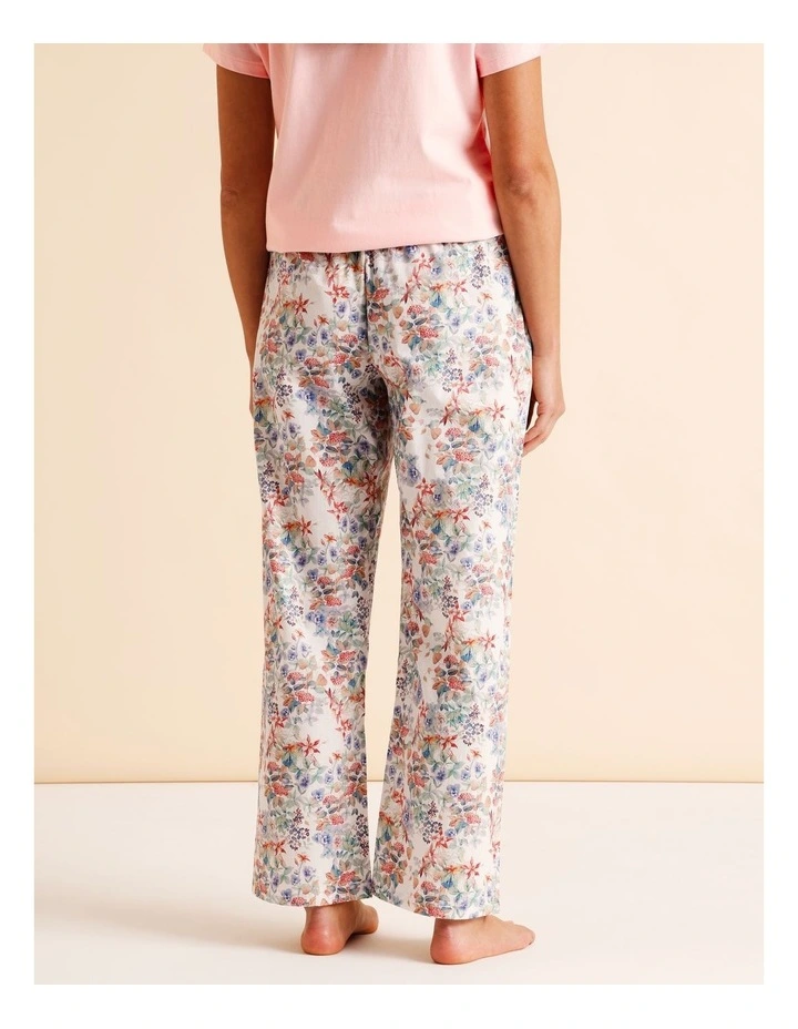 Essentials Woven Long PJ Pant in Lilac Floral Print image 5