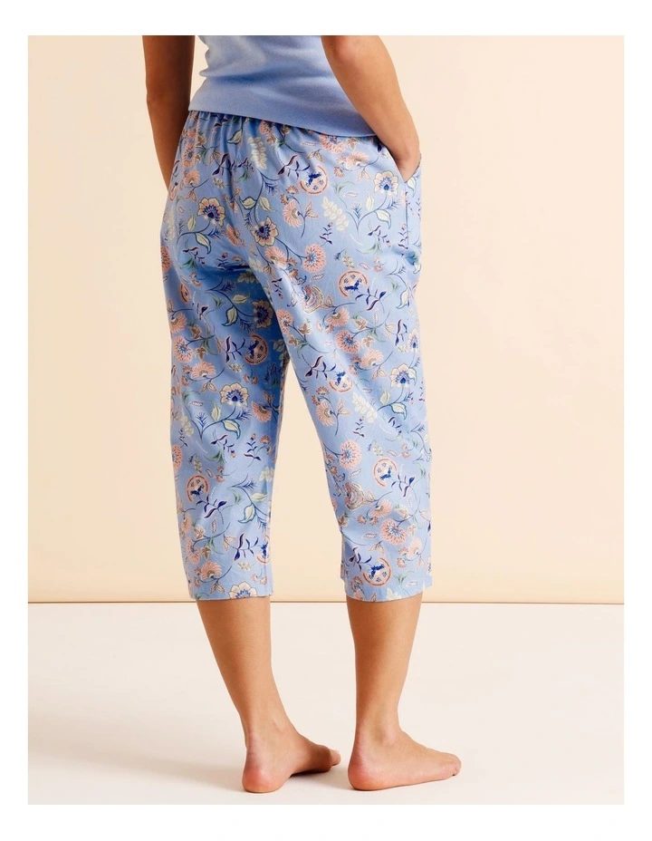 Essentials Woven 3/4 PJ Pant in Blue Paisley Print image 5