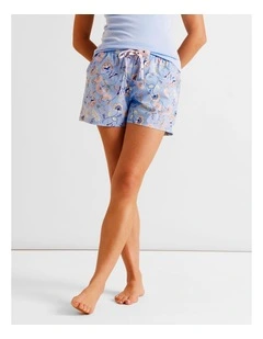 Essentials Woven PJ Short in Blue Paisley Print