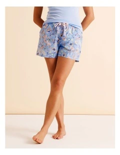 Essentials Woven PJ Short in Blue Paisley Print