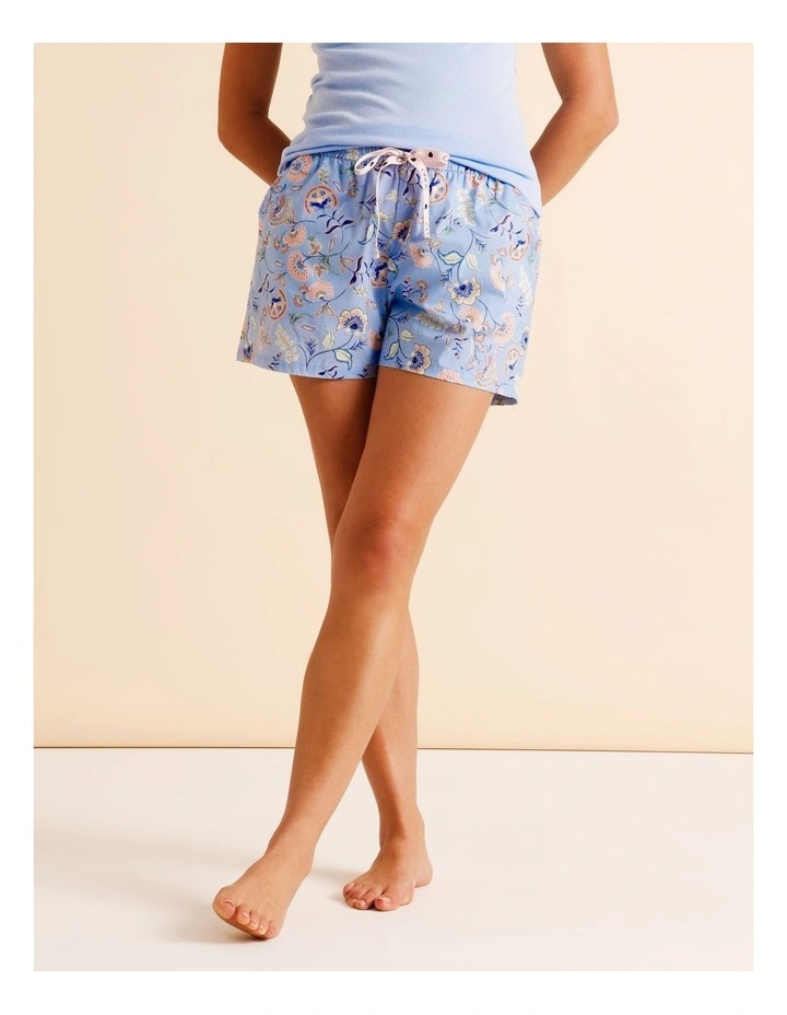 Essentials Woven PJ Short in Blue Paisley Print image 1