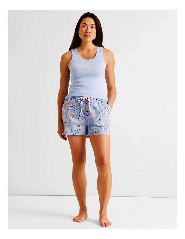 Essentials Woven PJ Short in Blue Paisley Print image 3