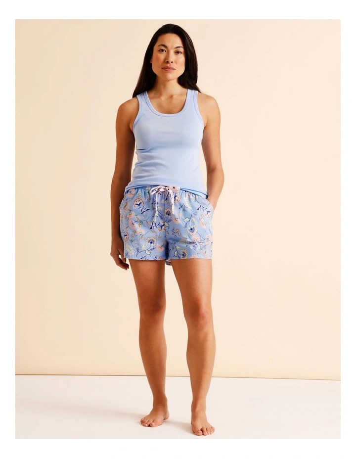 Essentials Woven PJ Short in Blue Paisley Print image 3